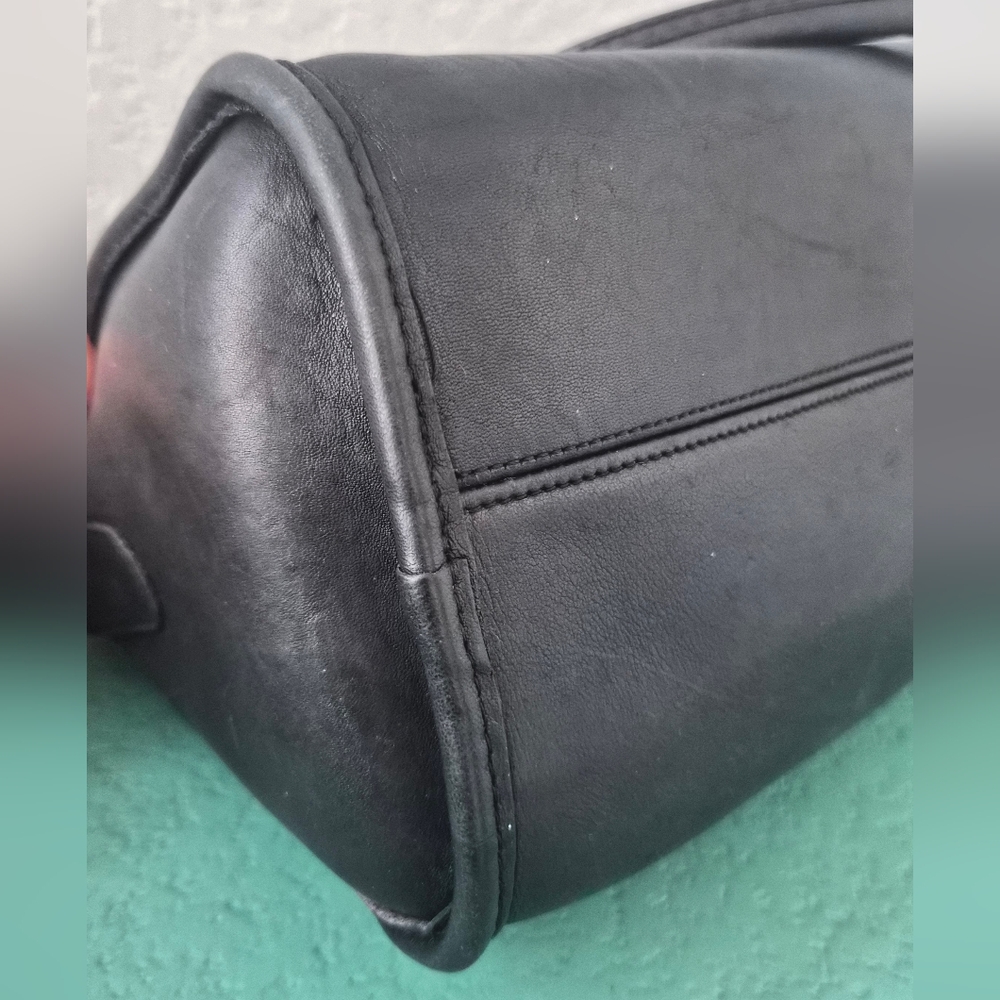 Vintage 80s Coach Madison Leather Satchel Crossbody Bag Black + Dust Bag - Picture 16 of 16